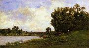 Charles-Francois Daubigny Cattle on the Bank of a River china oil painting reproduction